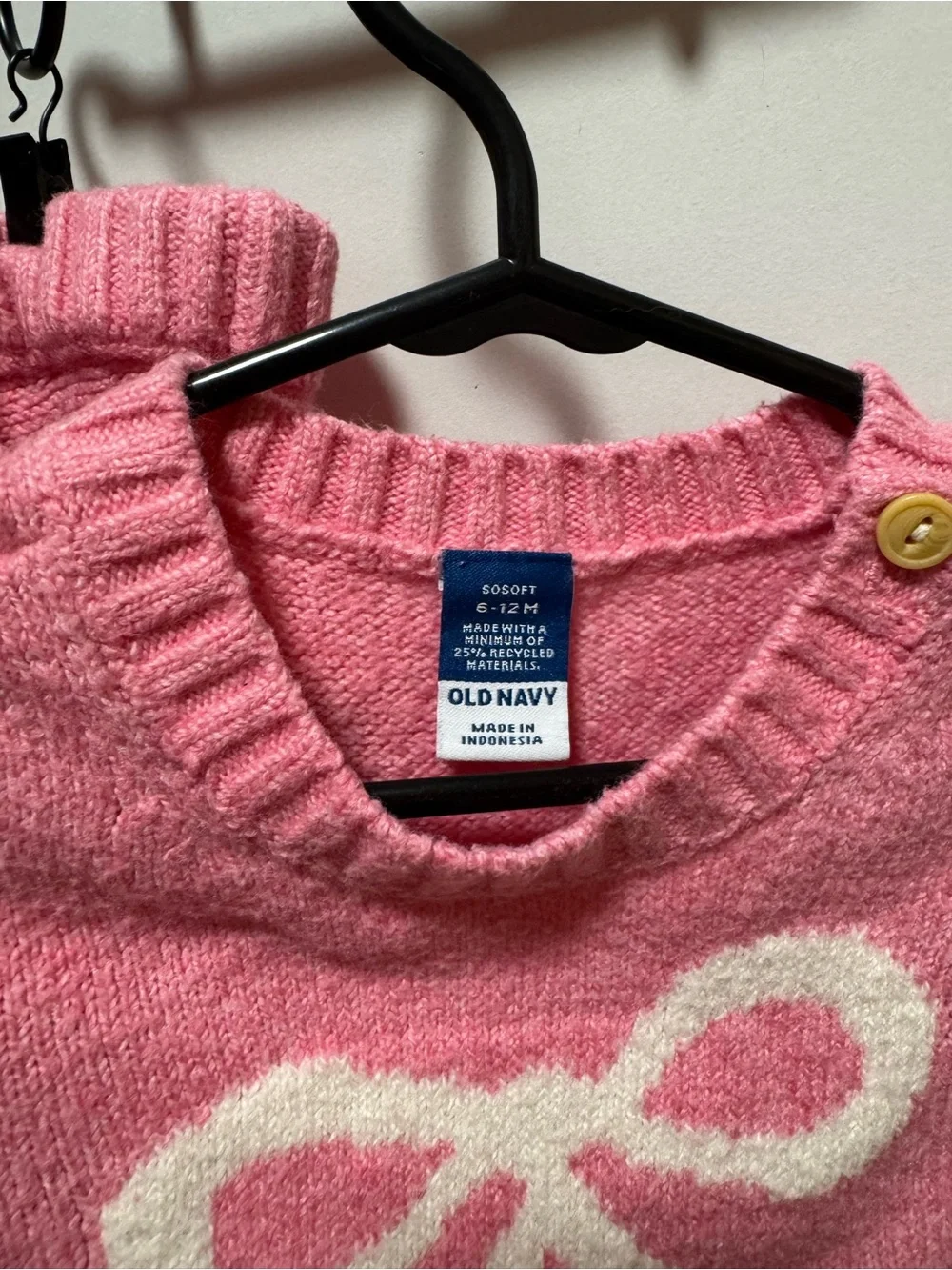 Old Navy Pink Sweater with Cream Bow set
